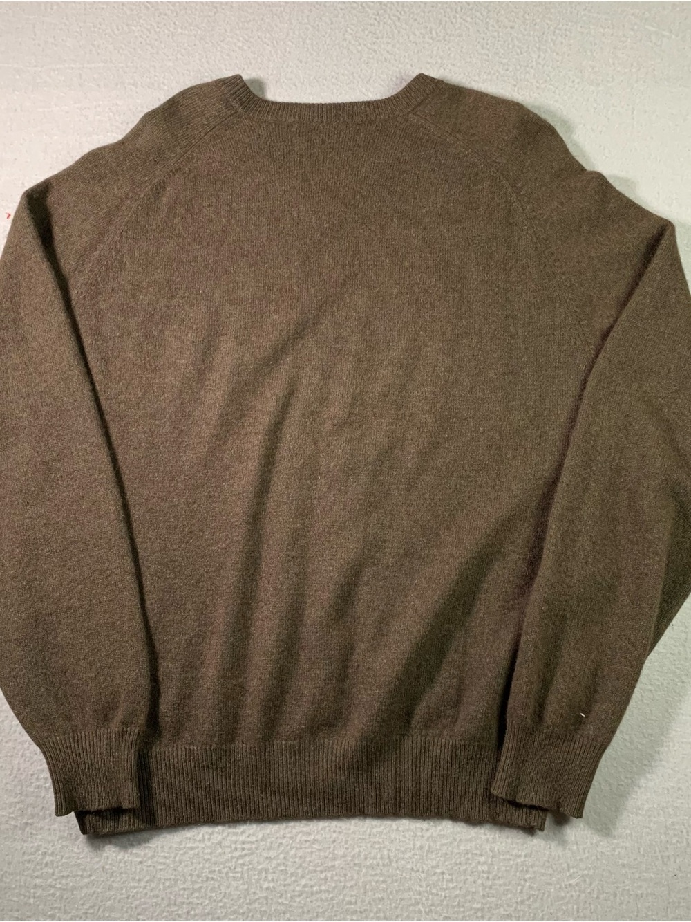 Woods & Gray Mens L 100% Cashmere V-Neck Sweater brown Knit Preppy - Picture 7 of 7